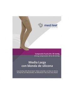 Media Medilast Larga Blonda Negro Comprensión Fuerte Extra Grande