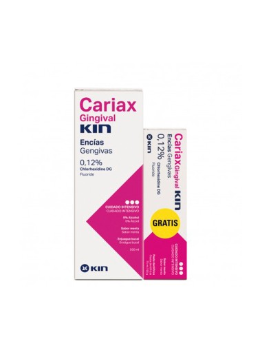 Kin Cariax Gingival Bain de Bouche 500ml + Dentifrice 75ml