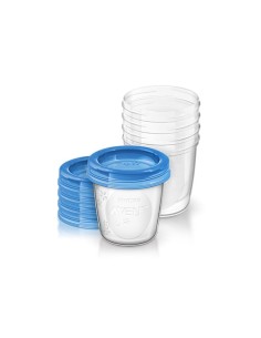 Avent Philips Récipients Pour Lait Maternel 5 Unités et Couvercles