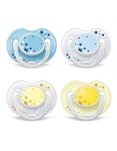 Avent Night Pacifiers 0 to 6 Months 2 Pcs