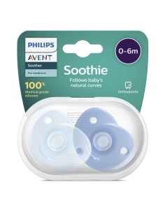 Avent Soothie Sucette 100% Silicone Bleu 2U