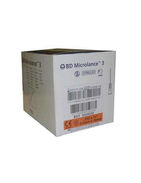 BD Microlance Aiguille 0,5mm x 16mm 100 Unités