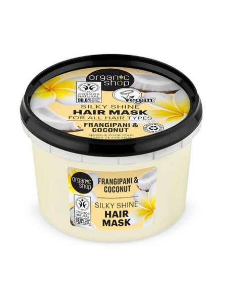 Organic Shop Frangipani Coconut Hair Mask Silky Shine 250ml