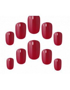 Elegant Touch Polished Colour 24 Nails With Glue Squoval Rich Red