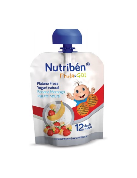 Nutribén Fruit & Go Banane, Fraise Et Yaourt Nature 90 g