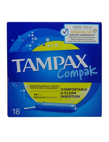 Tampax Compak Regular 18 Unités Tampax Compak Regular 18 Unités