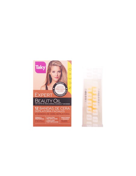 Taky Beauty Oil Depilatory Facial Wax Bands 12uds