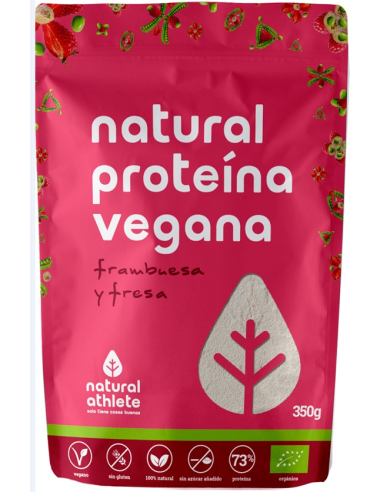 Natural Athlete Proteina Vegana Fresa y Frambuesa Bio 350g