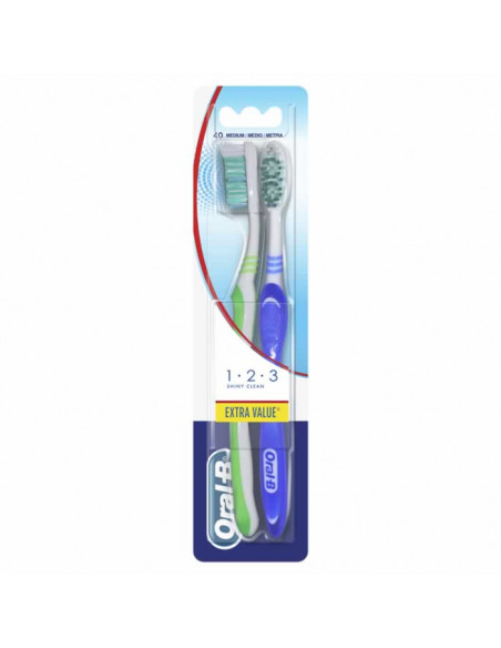 Oral-B Shiny Clean Brosse À Dents Medium 2 Unités