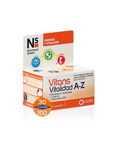 Ns Vitans Vitalité A-Z 30 Comprimés Ns Vitans Vitalité A-Z 30 Comprimés