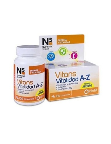 Ns Vitans Vitalité A-Z 100 Comprimés Ns Vitans Vitalité A-Z 100 Comprimés