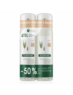 Klorane Shampooing Sec Á L'avoine Pour Heveux Bruns 2x150ml