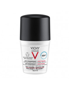Vichy Homme Déodorant Anti-Transpirant Anti-Traces Peau Sensible 50ml
