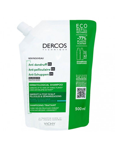Dercos Anti-dandruff Shampoo Normal To Oily Hair Ecorefill 500ml